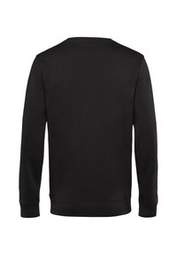 Zwarte sweatshirt met lange mouwen, ronde hals en een eenvoudig ontwerp. Gemaakt van zachte stof met ribgebreide manchetten en zoom.