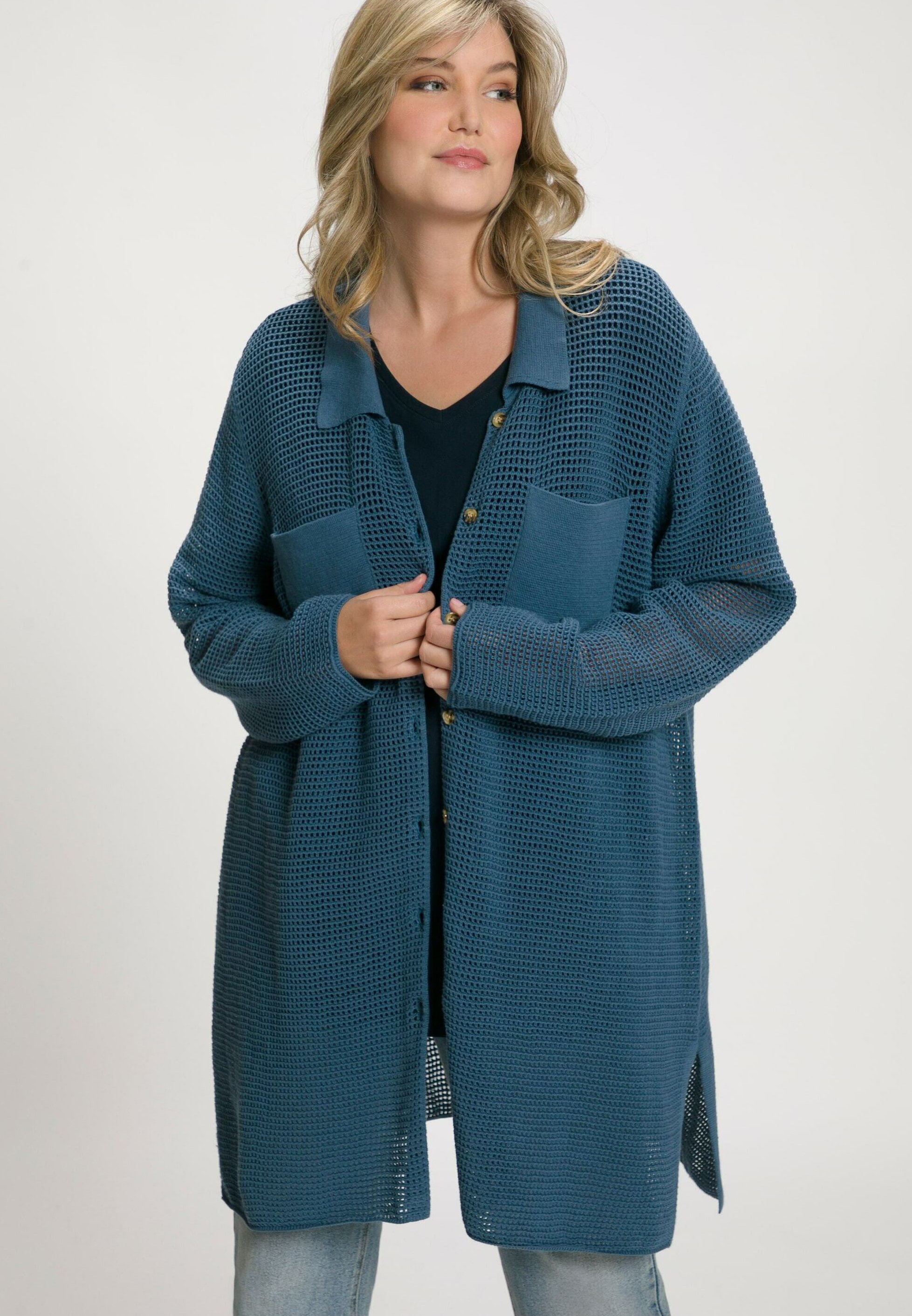 Cardigan ULLA POPKEN Imprimé Animal - 100% Laine Taille 50/52 - Occasion Très Bon état