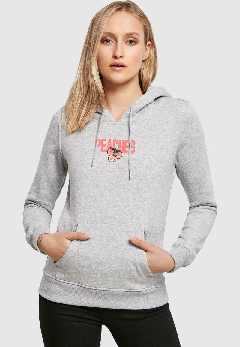 Mister Tee PEACHES - Mikina s kapucí - heather grey