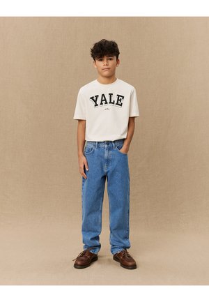 ROI YALE BULLDOG PANTS UNISEX - Tiesaus kirpimo džinsai - medium indigo wash