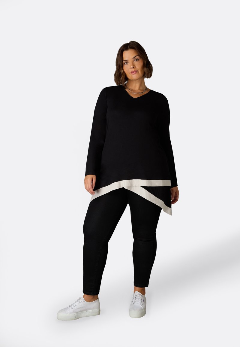 Live Unlimited London LIVE UNLIMITED LONDON BLACK JERSEY CONTRAST HEM