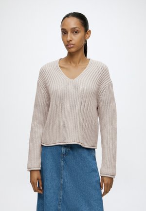 Marc O'Polo, V-NECK - Jumper - natural