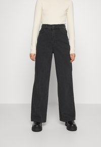 Pieces Petite Jeans straight leg - black denim