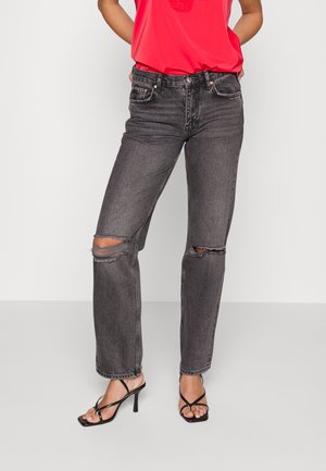Gina Tricot LOW  - Sirgete säärtega teksad - black denim
