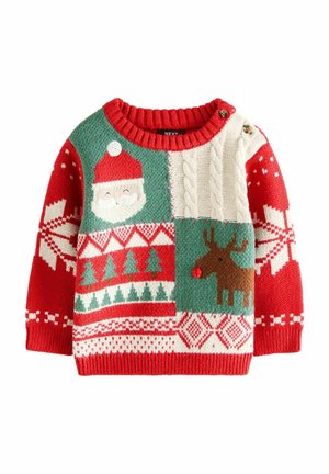 CHRISTMAS REGULAR FIT - Džemper - red patchwork