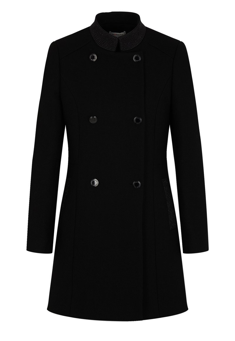 Trench Coat Femme Manteau Droit Boutonnu00e9 GSAMIA Morgan Noir