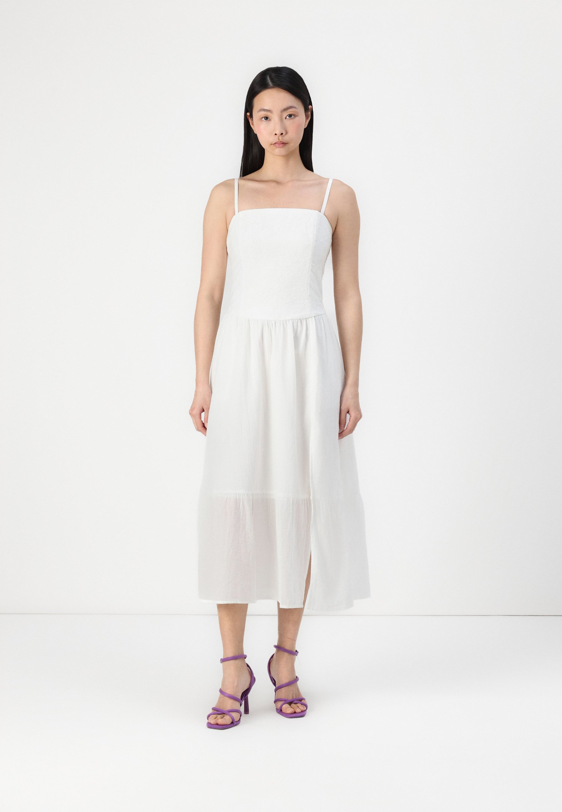Hollister Co. DROP WAIST MAXI - Day dress - white - Zalando