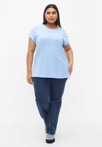 Zizzi SHORT SLEEVED BLEND - Pamata T-krekls - serenity