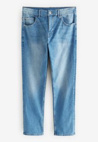 Jeans din denim de un albastru deschis, cu un design drept al piciorului, cinci buzunare și un închizător simplu din metal. Ușoară decolorare pentru un efect uzat.