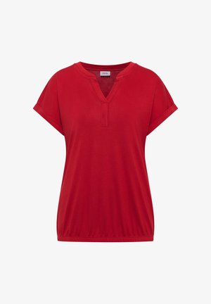 Cecil, SHORT-SLEEVE SHIRT IN TUNIC LOOK - T-Shirt basic - tamarillo red