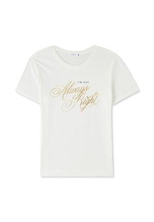 Terranova SCRITTA LAMINATA - T-shirt con stampa - bianco lana