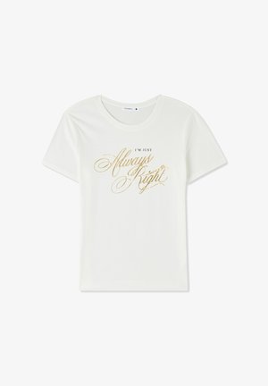 Terranova SCRITTA LAMINATA - T-shirt con stampa - bianco lana