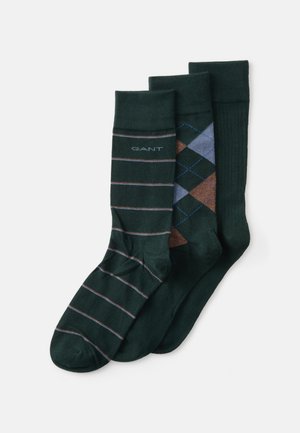 ARGYLE AND STRIPE 3 PACK - Socken - green