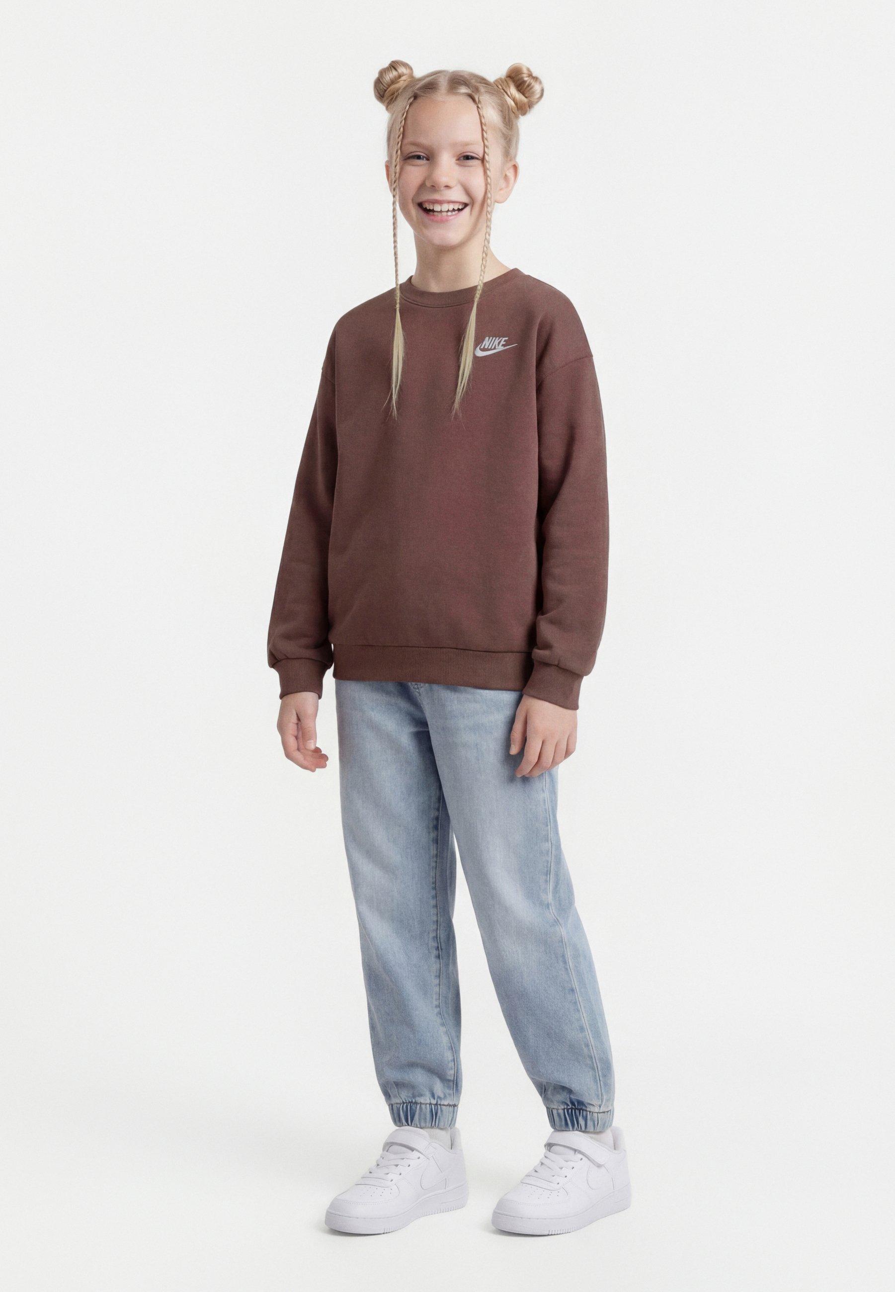 nike club sweatshirt brown