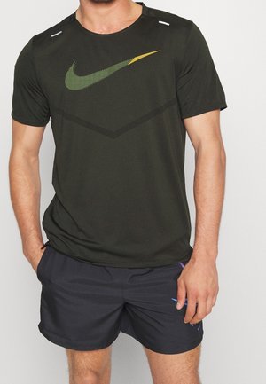 T-shirt med print - khaki
