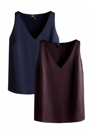 2 PACK V NECK SHELL-REGULAR FIT - Blus - navy blue