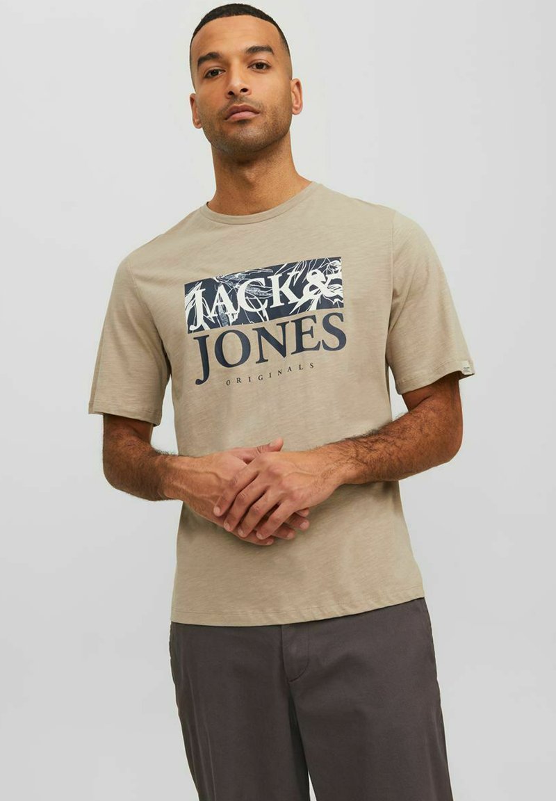 Zalando Jack And Jones T Shirt Herren Jack & Jones T-Shirt print - crockery/beige - Zalando.de