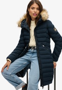 Superdry & Co FUJI HOOD MID LENGTH - Vinterfrakke - eclipse navy