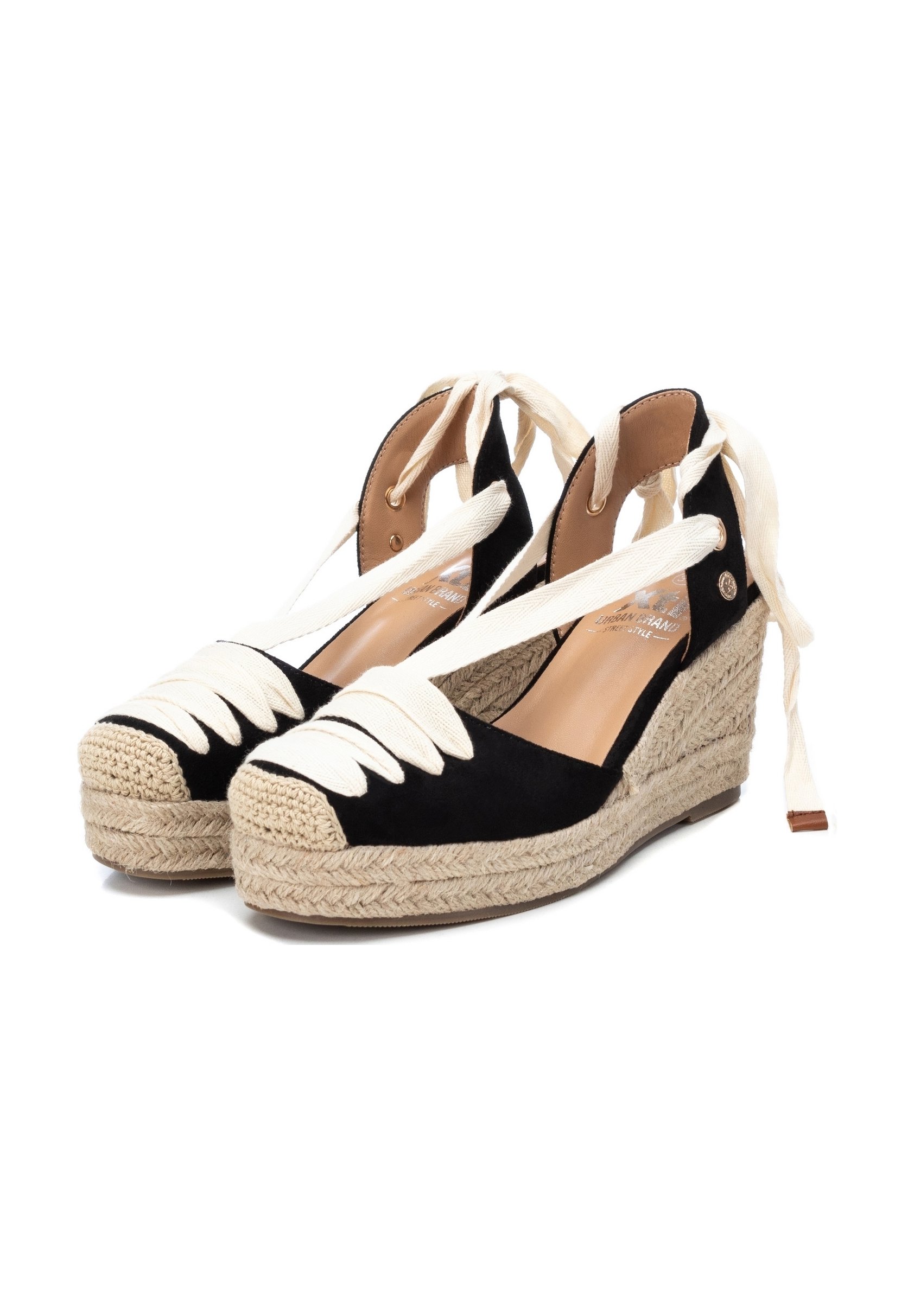 XTI Sandalias de cuña - black/sand/negro - Zalando.es