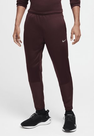 Tracksuit bottoms - burgundy crush/black/(reflective silv)