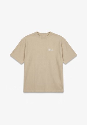 Pegador, SIGNAR - Camiseta básica - washed khaki beige/white