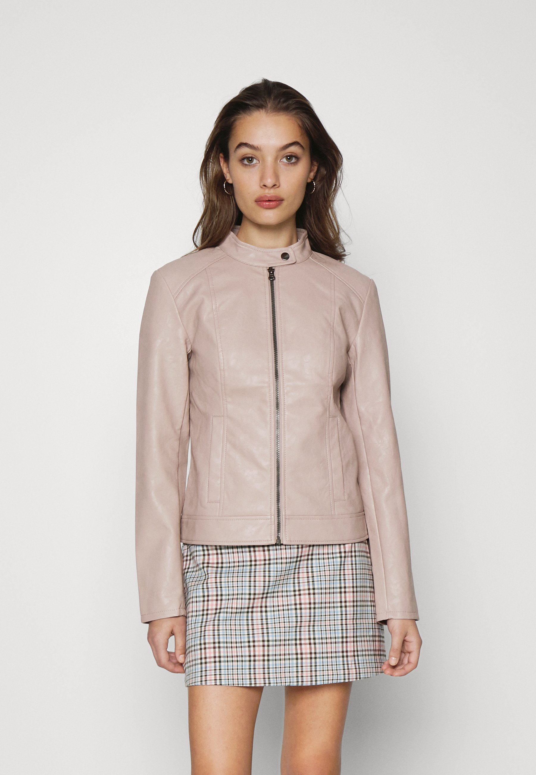 light faux leather jacket