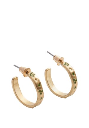 Four Leaf Clover - Earrings - gold coloured green