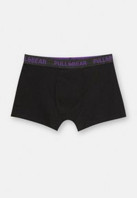 Zwarte boxershorts met een zachte tailleband met een paarse "PULL&BEAR"-logo. Gemaakt van glad materiaal, ontworpen voor comfort.