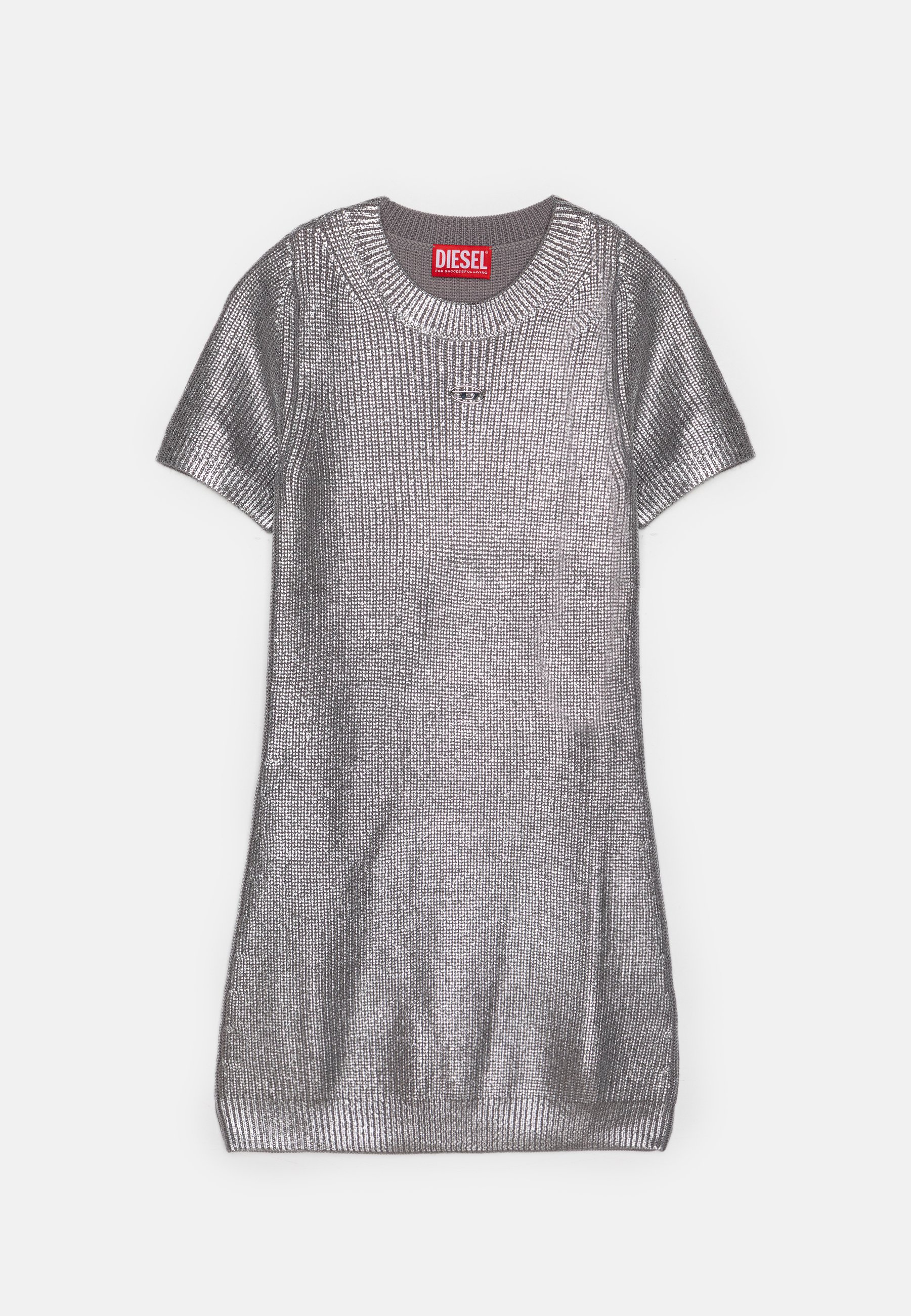 Diesel DSILVLONG Jumper dress grey silver/silver-coloured