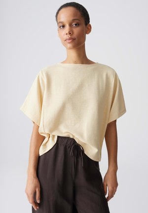 OPUS, OVERSIZED SOFT STRUCTURE - Basic T-shirt - honey butter
