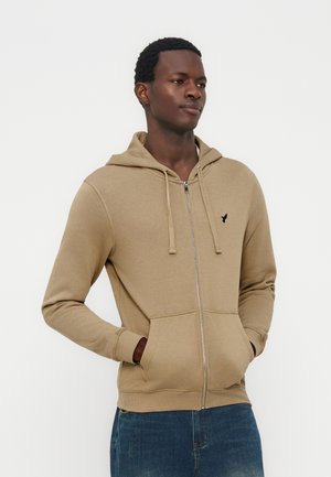 Φούτερ με φερμουάρ - tan