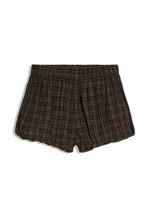 Bershka, PRINTED MINI BALLOON SKIRT - Short - mottled dark brown