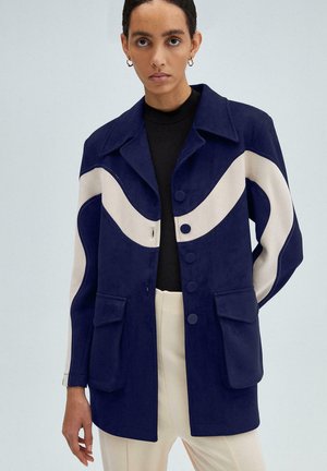 CONTRAST COLOR DETAIL - Short coat - navy blue