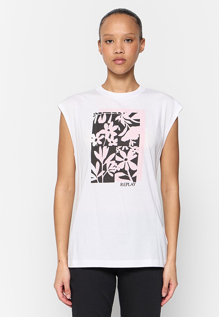 Replay T-shirt print wit Replay T-shirt print wit