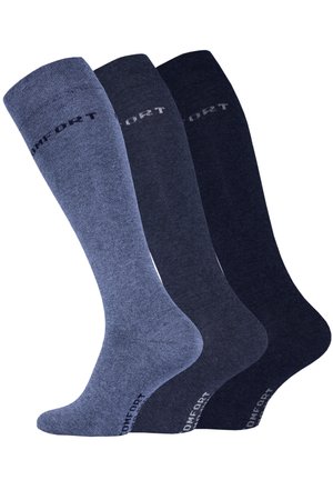 3 PAAR - Knee high socks - blautöne