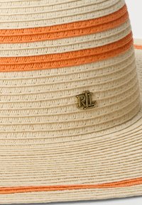 Lauren Ralph Lauren STRIPED STRAW SUN HAT - Platmale - natural/orange