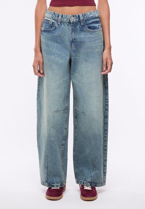 Terranova, PANTALONE JEANS LUNGO TINTA UNITA - Wide Leg - blu denim medio