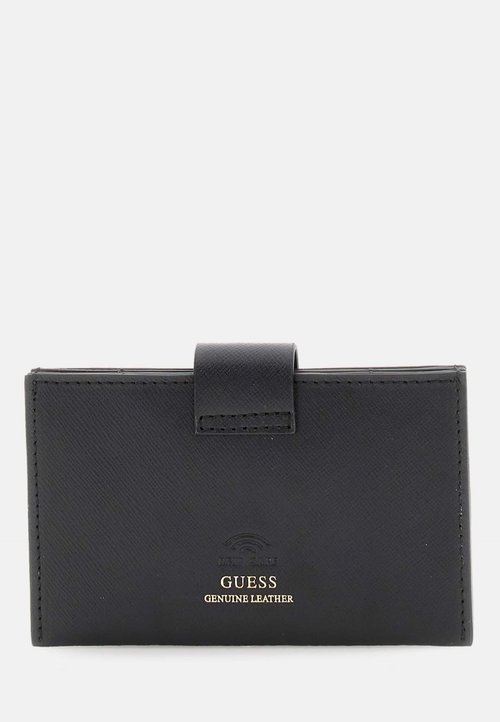 Portafoglio Guess Laurel In Simil Pelle Nera - Doppia Zip, Stampa Logo 4G, Dimensioni 14x9x2.5 Cm