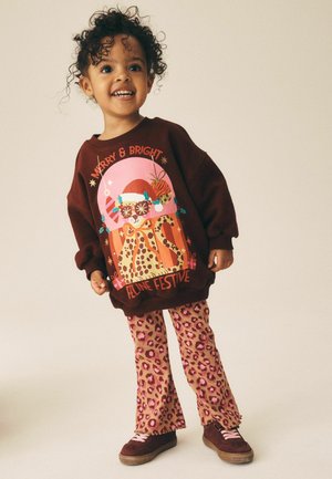 Next, SWEATSHIRT AND FLARE LEGGINGS SET - Bluză de molton - pink christmas leopard
