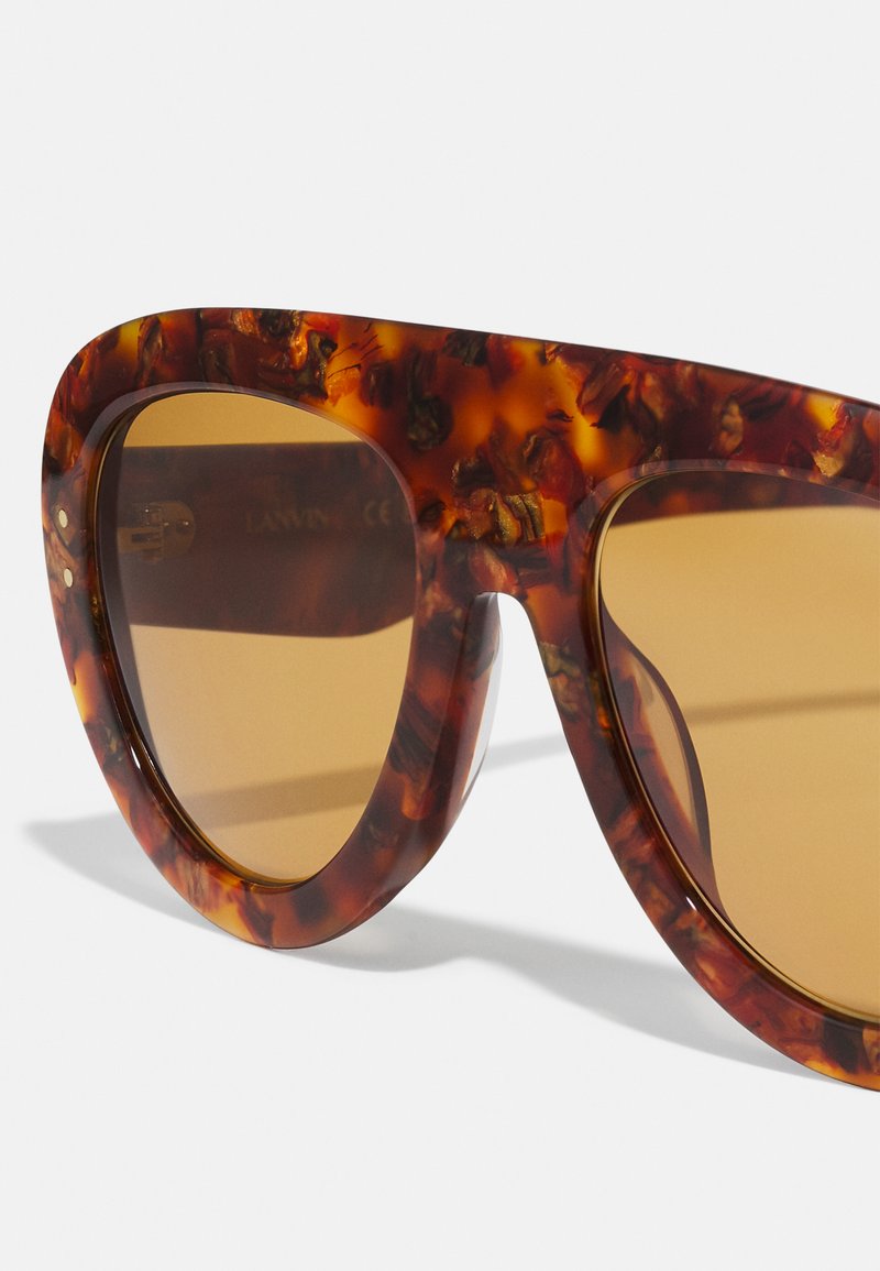 LANVIN Amber Brown Designer summer Sunglasses ? Lanvin Aviator Sunglasses - Amber/Turtoise | Editorialist main image 4