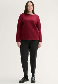 TOM TAILOR MIT KNOPFDETAILS - Maglione - deep red melange