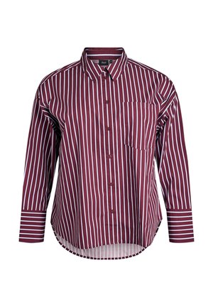 LOCKERES MIT STREIFEN UND EINER BRUSTTASCHE - Skjortebluser - tawny port w stripe