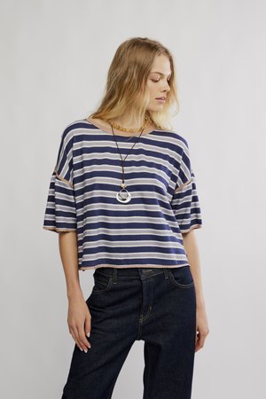 CLEAN RUGBY TEE - T-shirt imprimé - navy combo