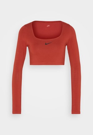 Nike Sportswear, W NSW LS CROP TOP SW - Top s dlouhým rukávem - rugged orange/black