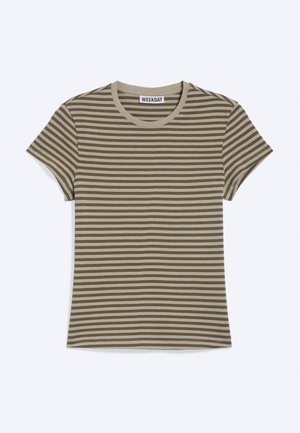 Weekday, SLIM - Μπλουζάκι με στάμπα - light mole stripe