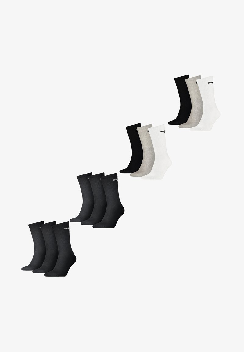 Puma CREW 12 PACK - Sokken - paar black paar grey white black