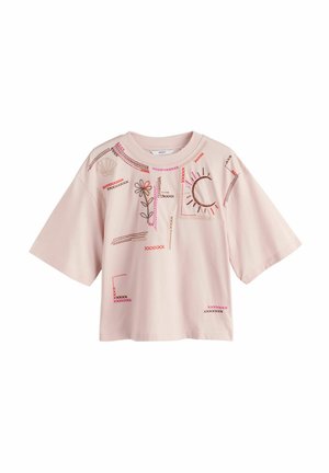 EMBROIDERED GRAPHIC CREW NECK - T-Shirt print - pink