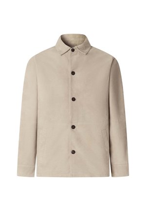 Hackett London, HACKETT LONDON LEATHER JACKET SUEDE OVERSHIRT - Leather jacket - chino beige