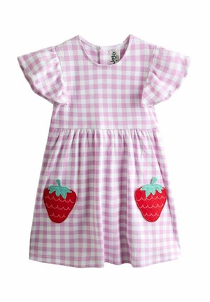 REGULAR FIT - STRAWBERRY APPLIQUÉ POCKETS FLUTTER SLEEVE - Džersio suknelė - lilac