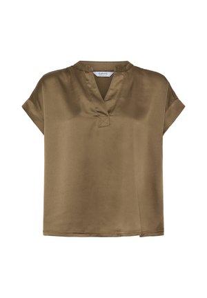 b.young, BYSELITA V PLACKET NECK - T-shirt basic - sepia